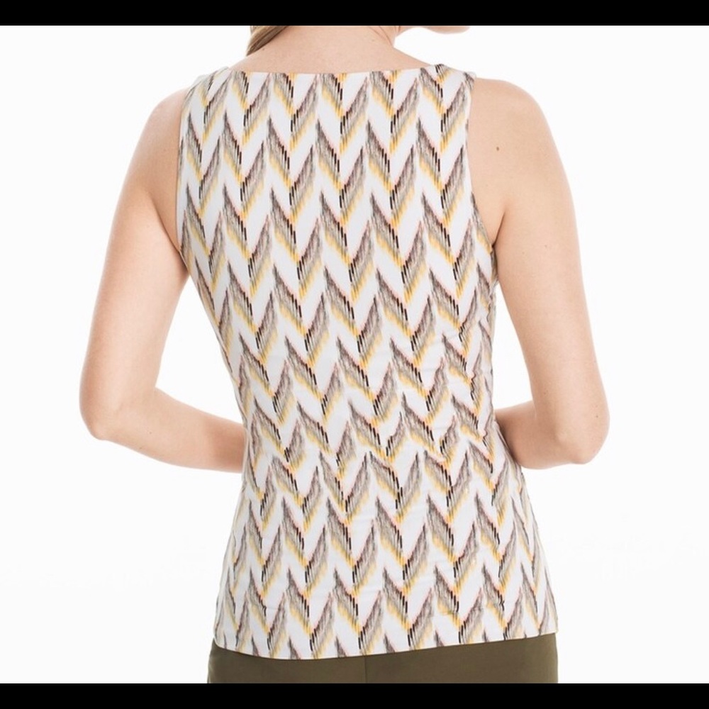 Whbm Zigzag Print Shell Top Sz L (A-16) - image 2